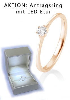 Antragsring 6er Krappenfassung Rotgold mit 0,10 ct W/SI